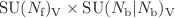 $$\textrm{SU}(N_{\textrm{f}})_\textrm{V}\times \textrm{SU}(N_{\textrm{b}}|N_{\textrm{b}})_\textrm{V}$$