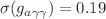 $$\sigma (g_{a\gamma \gamma }) = 0.19$$