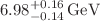 $$6.98^{+0.16}_{-0.14} \, \text {GeV}$$