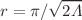 $$r = \pi /\sqrt{2\Lambda }$$