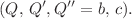 $$(Q,\,Q', Q^{\prime \prime }=b,\,c).$$
