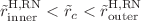 $$\tilde{r}_{\text {inner}}^{\text {H,RN}}< \tilde{r}_{c} < \tilde{r}_{\text {outer}}^{\text {H,RN}}$$