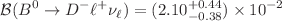 $${\mathcal {B}}(B^0\rightarrow D^-\ell ^+\nu _{\ell }) =(2.10_{-0.38}^{+0.44})\times 10^{-2}$$