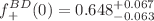 $$f_{+}^{BD}(0)=0.648_{-0.063}^{+0.067}$$