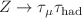 $$Z\rightarrow \tau _\mathrm {\mu }\tau _\textrm{had}$$