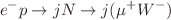 $$e^{-}p \rightarrow jN\rightarrow j(\mu ^{+}W^{-})$$