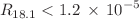 $$R_{18.1} < {1.2}\,\times \,10^{-5}$$