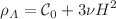 $$\rho _{\Lambda } = \mathcal {C}_0 + 3\nu H^2$$