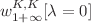 $$w_{1+\infty }^{K,K}[\lambda =0]$$