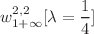 $$w_{1+\infty }^{2,2}[\lambda =\frac{1}{4}]$$