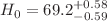 $$H_0=69.2_{-0.59}^{+0.58}$$