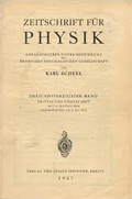 Zeitschrift für Physik cover